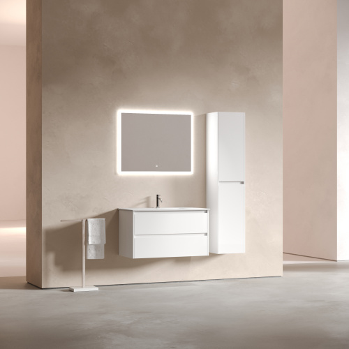 Тумба под раковину Sancos Libra LB90W 89х45х50 подвесная цвет белый - фото 3